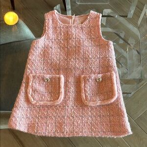 Elegant Pink Tweed Kids Formal Dress